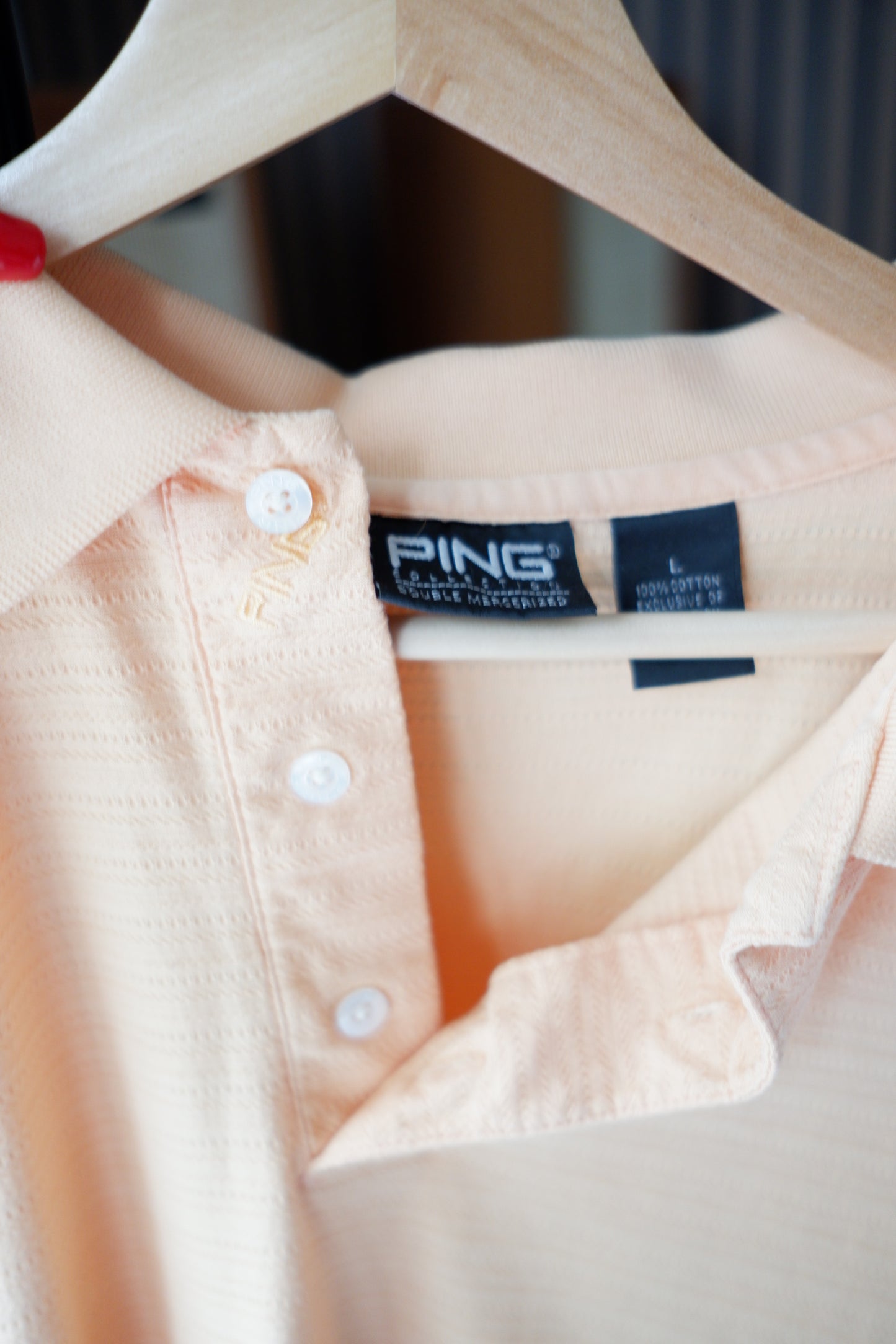 Vintage PING Cream Orange Polo (L)