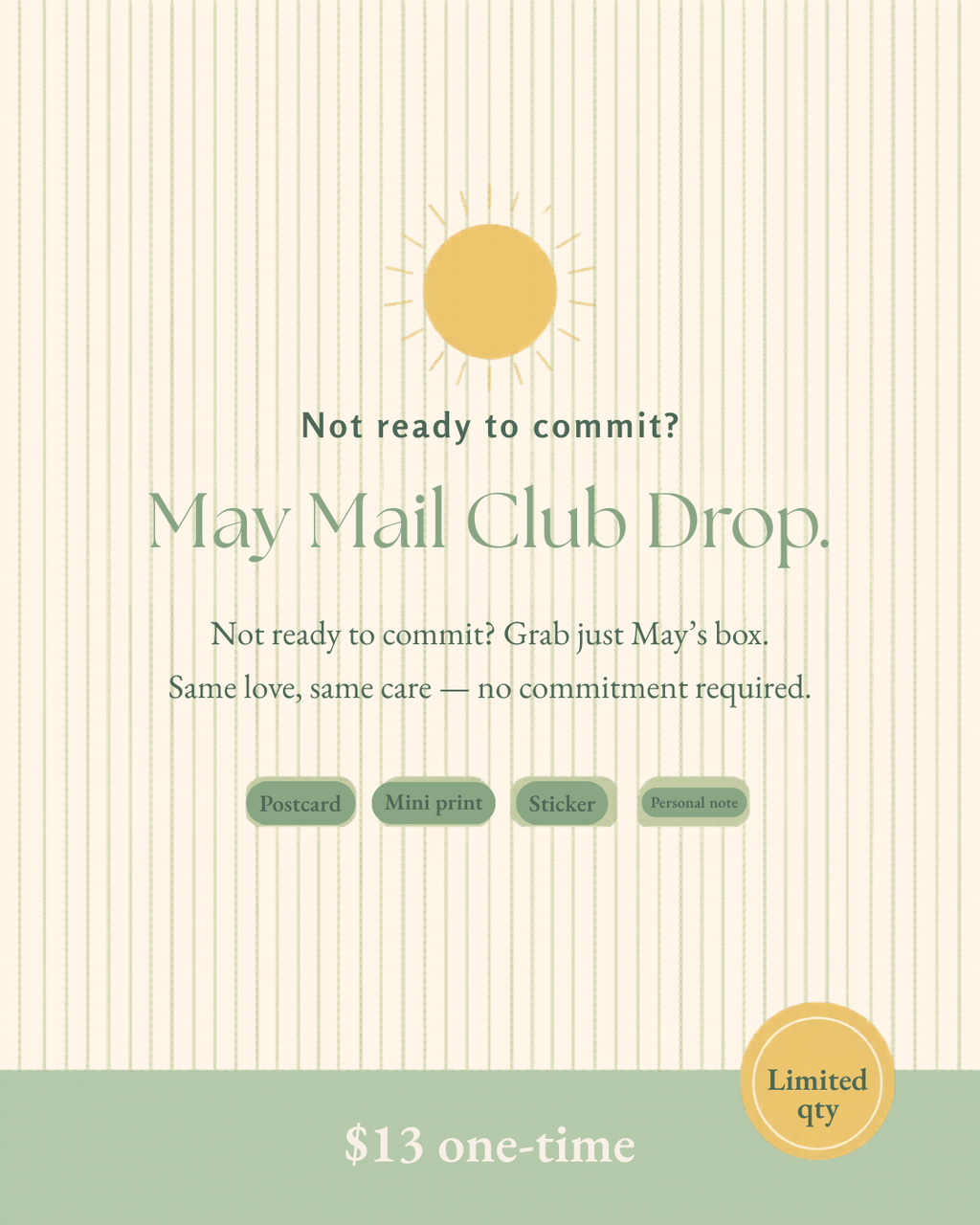 May 2026 Mail Club one-time box graphic
